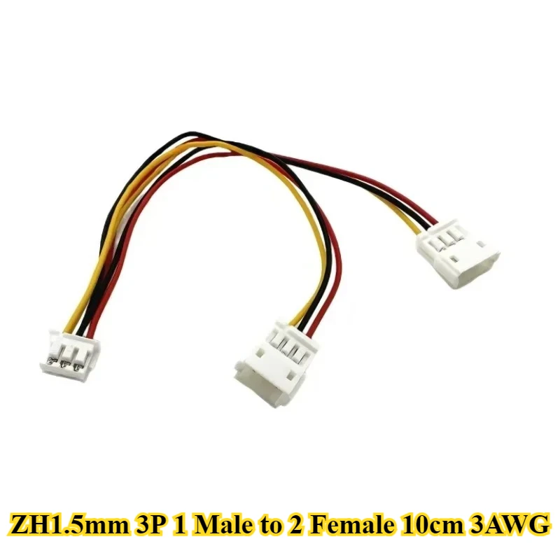5Pcs/lot ZH1.5mm 1 Male Head to 2 Female Head 2P/3P/4P Terminal Wire Length 10cm 32AWG Electronic Wire Connector
