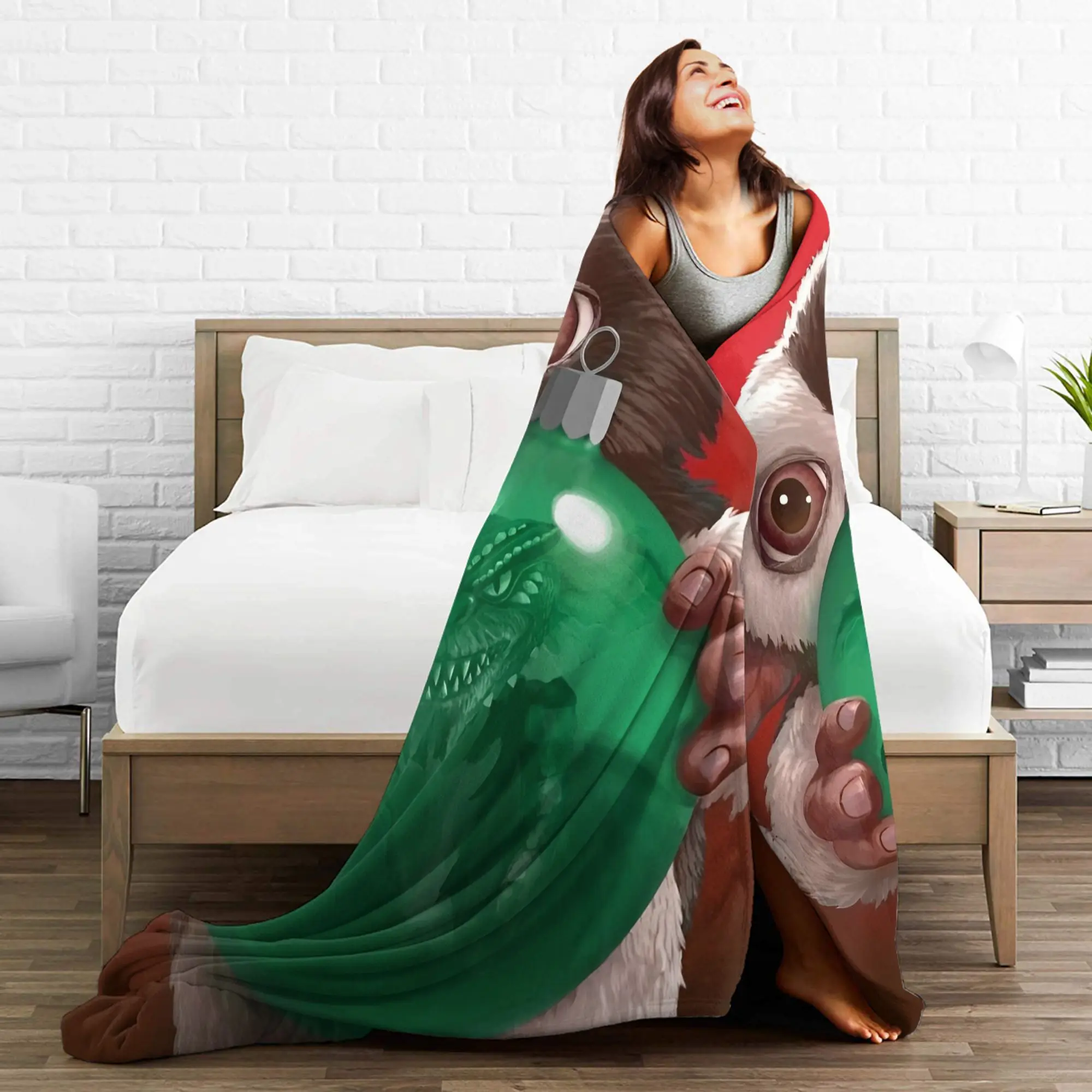 Gizmo Mogwai Monster Gremlins بطانية نزهة الفانيلا رمي بطانية للأريكة كرسي أريكة سرير تصميم دافئ ناعم جودة المفرش