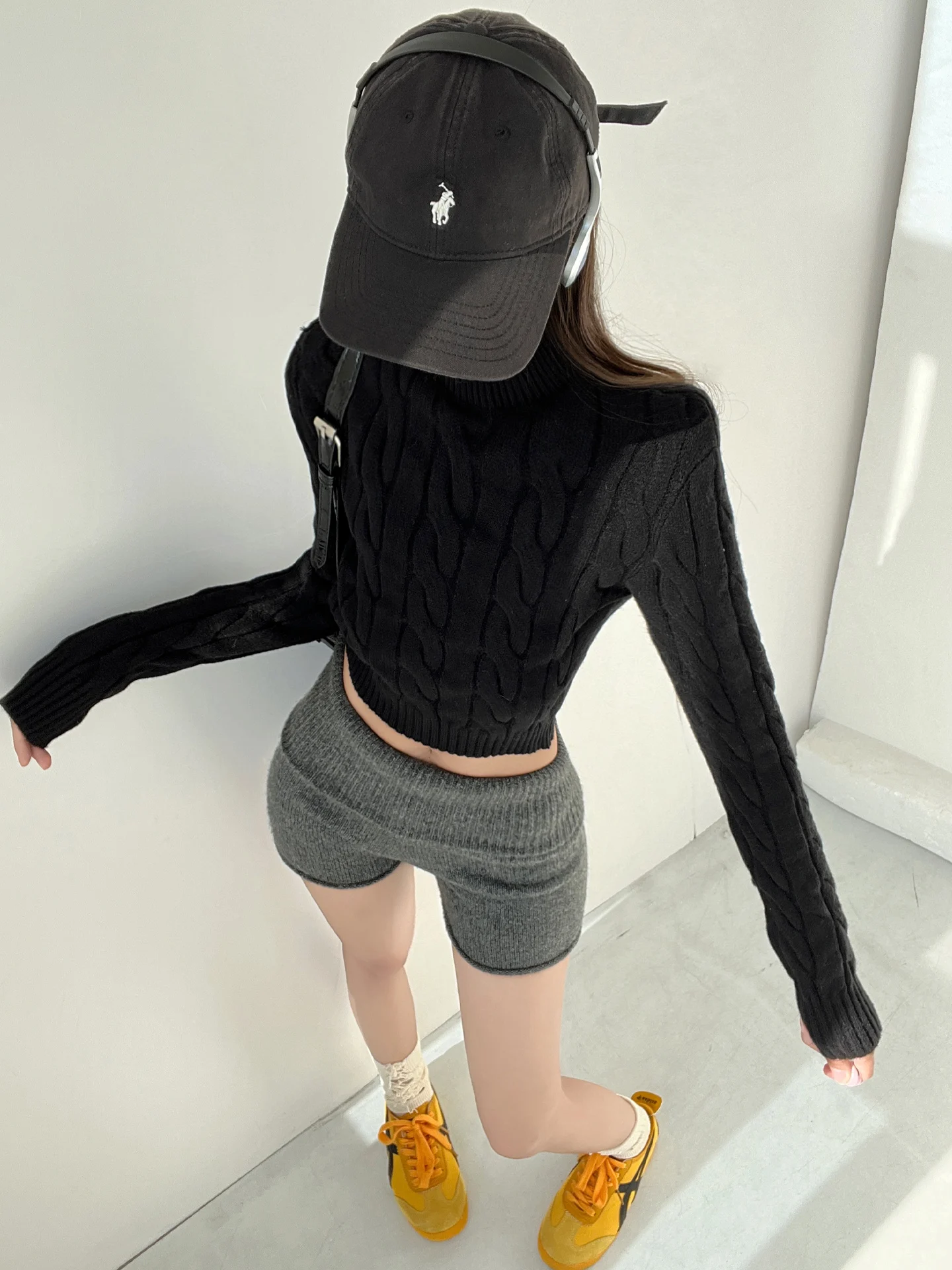 سليم صالح الأمريكية الحلو والتوابل الرجعية f عالية الياقة سترة المرأة ort طويلة Sve محبوك irt الشارع Sle تريكو