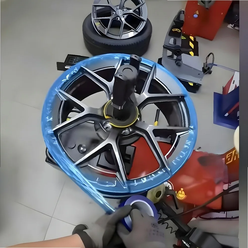 1pc Blue PE Rim Tape Wheel Hub Protective Film No Residue Scratch Prevention Self-Adhesive Aluminum Alloy Door Window