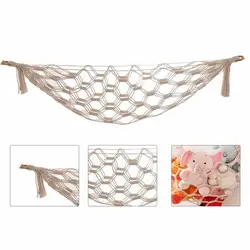 Macrame Hammock Net Toy Net Bag Plush Bohemian Tapestry Wall Storage Bag Holder For Children Room Decor Organize Bohemia