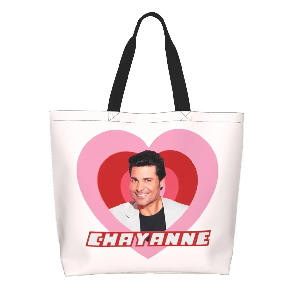 Custom Chayanne Latin Pop Singer Shopping Canvas Bag Women Durable Big Capacity Groceries Dance With Me Actor Shopper Tote Bags