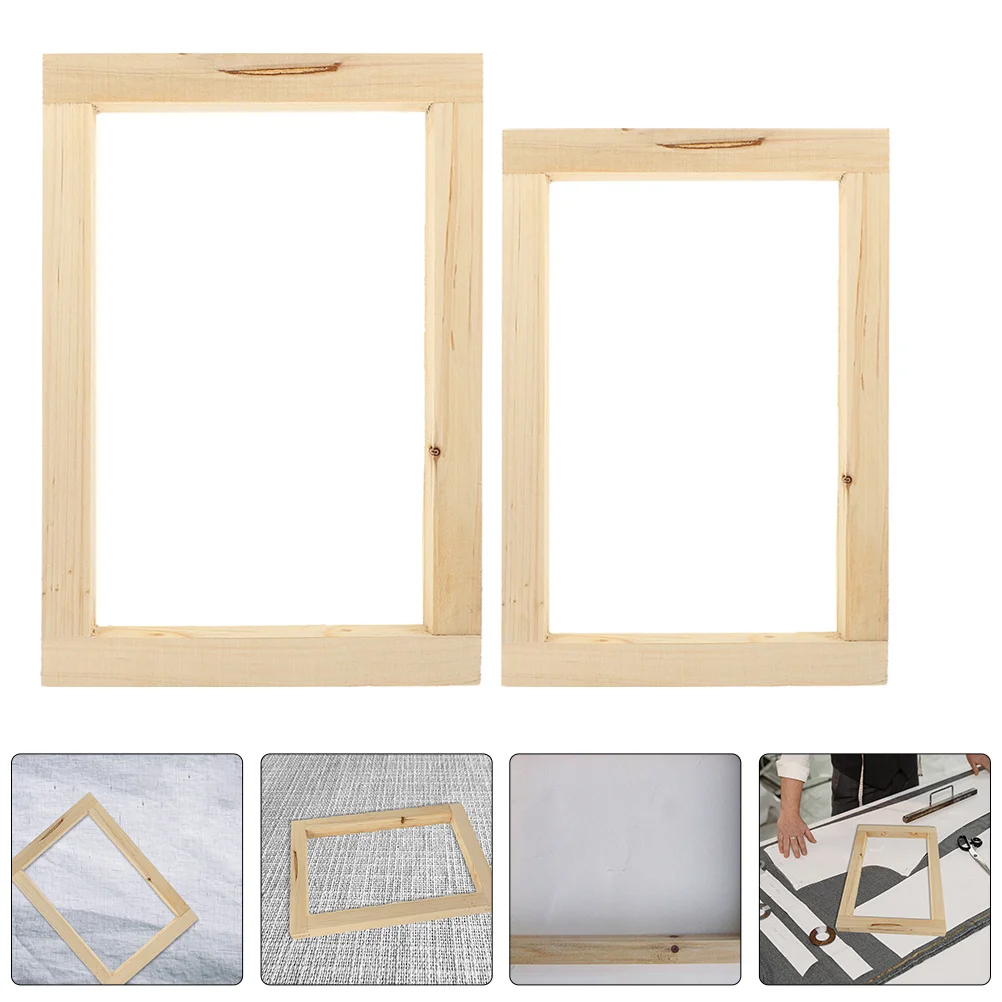 

2pcs Wooden Screen Printing Frame 15X20Cm Diy Wood Mesh For T-Shirt Bag Cloth Printing Portable Reusable Craft Tool Art Supplies