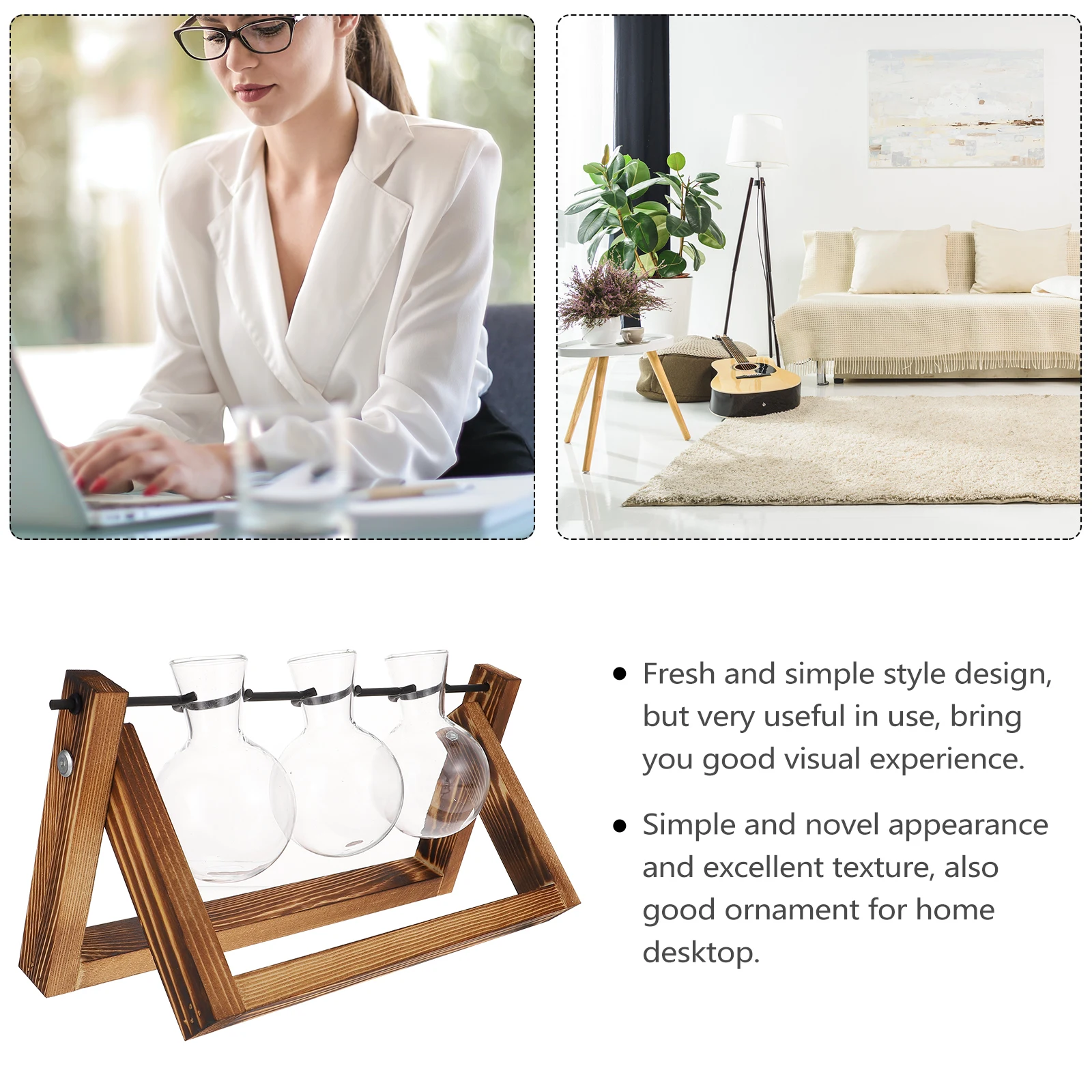 

1 Set Desktop Hydroponic Bulb Vase Glass Terrarium Water Plant Planter Swivel Holder Air Planter Tabletop Decor Propagation