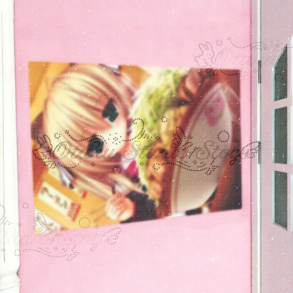ゴスユメカワ Goth Yume Kawaii Tapestry, Pink-Toned Anime Scene with Creepy Girl, Skulls & Cat Mask Wall Hanging, Pastel Grunge Room De