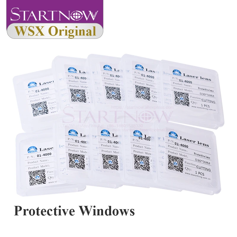 Startnow-lente de protección láser Original para Windows, lente de protección láser de 20x2mm 4KW 1064nm 30x5 para cabezal de corte de fibra WSX