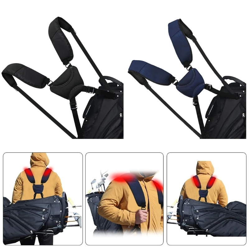 Adjustable Golf Bag Shoulder Strap Comfortable Double Shoulder Straps Breathable Backpack Carry Strap Easy to Use Dropship