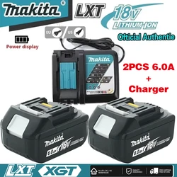 Makita 18V 6000mAh Rechargeable Power Tools Battery With LED BL1830 BL1850 BL1860 Battery Charger Set With Working Light