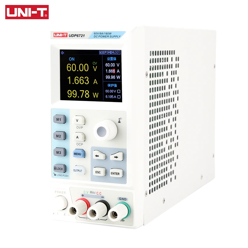 Imagem -04 - Uni-t-dc Fonte de Alimentação Bancada Interruptor Ajustável Fonte de Alimentação Laboratório Regulador de Tensão 110v Entrada 220v Udp6720 Udp6721 60v 5a