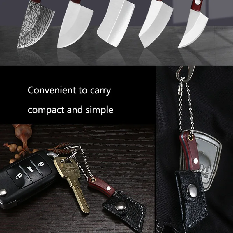 Mini Kitchen Knife Portable Stainless Steel Knife Demolition Express Collection Knife Cut Fruit Keychain Ornament Gift Knife