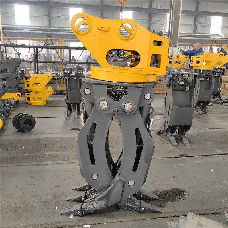 

Excavator breakthrough point 360 degree rotation to grab the log, hook machine wood clamp, grab the wood