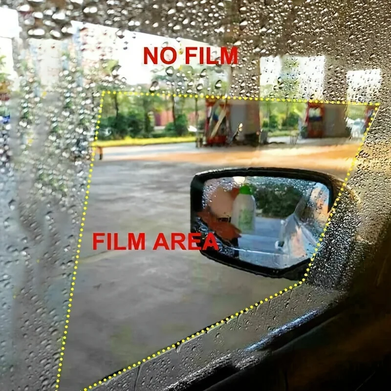 4pcs Car Rearview Mirror Protective Film Side Windows Sticker, Anti Fog Glare Rainproof Waterproof Mirror Film Clear Nano Coatin