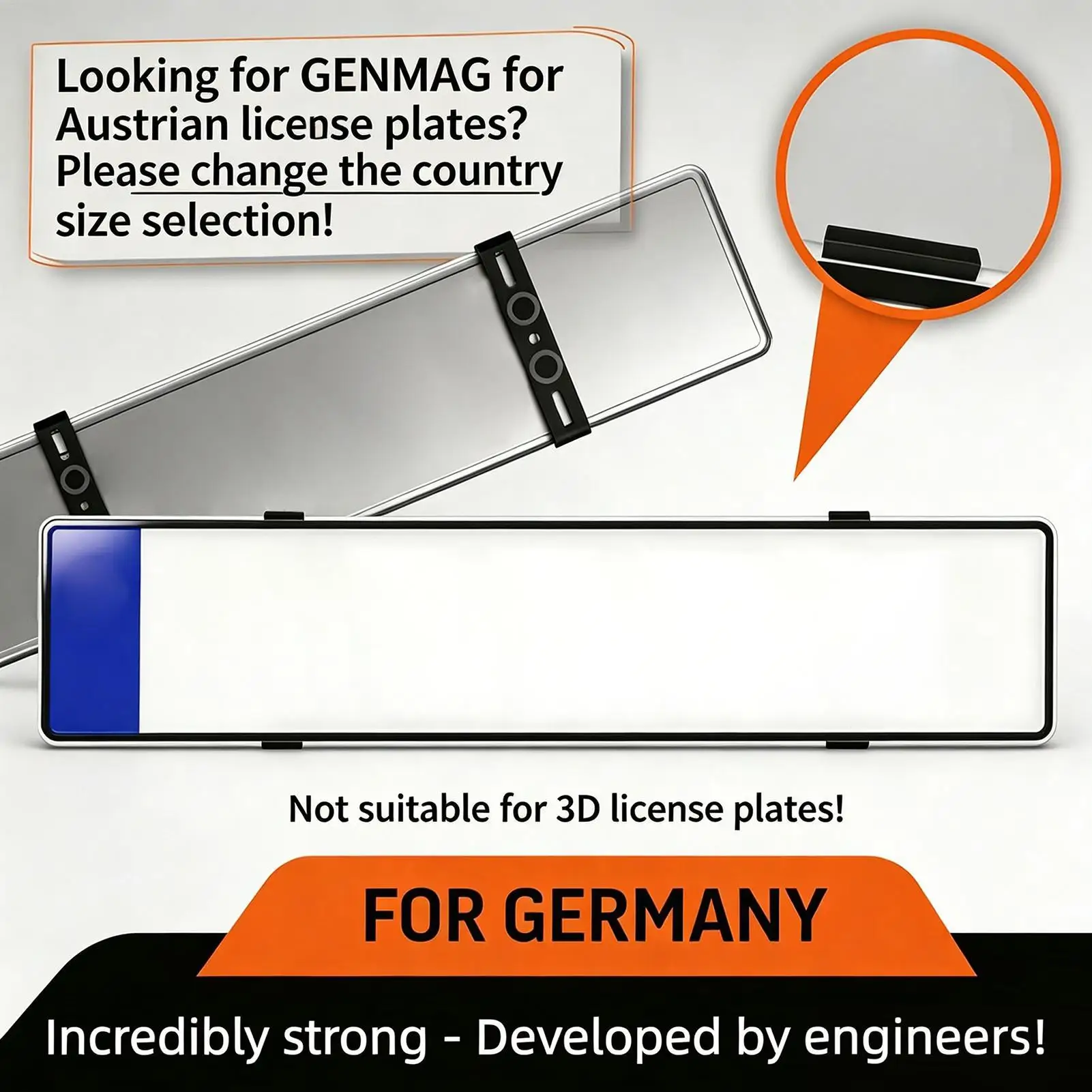 License Plate Holder Universal Frameless Quick Release Automotive Rear License Plate Frame for Truck RV SUV Sedan Automotive ﻿
