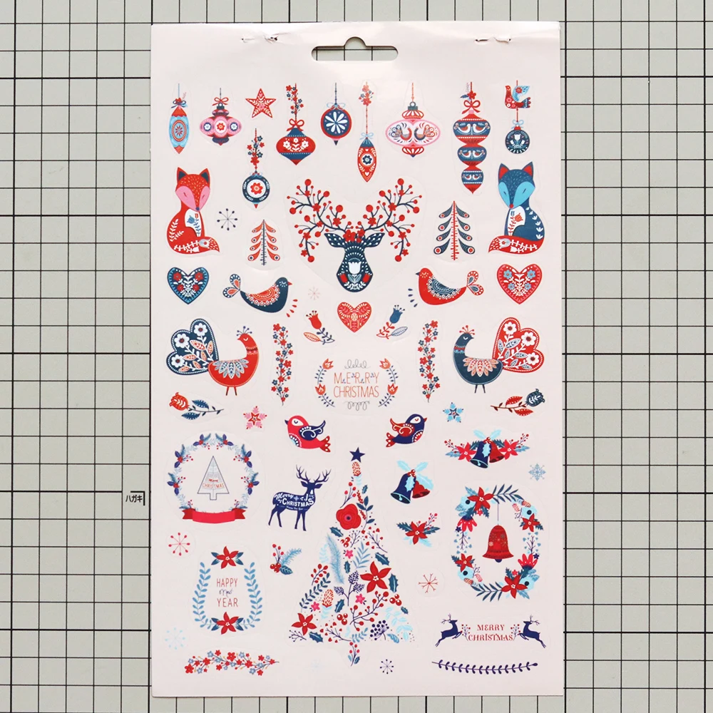 Creative Path 200 Stück Selbstklebende Scrapbooking-Weihnachtsaufkleber 6 Blätter Frohe-Weihnachten-Aufkleberbuch für Journaling und Kartengestaltung – Detail 4
