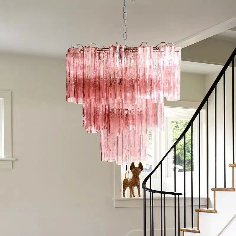 

French Luxury Crystal Chandelier Tiered Glass Pendant Lamp Modern Ceiling Light Fixture Living Room Bedroom Home Decor Lighting