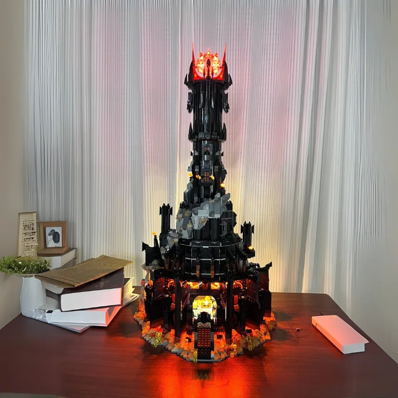 5471pcs 10333 Barad Dur 83cm Black Tower Black Model Building Kit Exquisite Lighting Box Toy Boy Adult Birthday Collection Gift