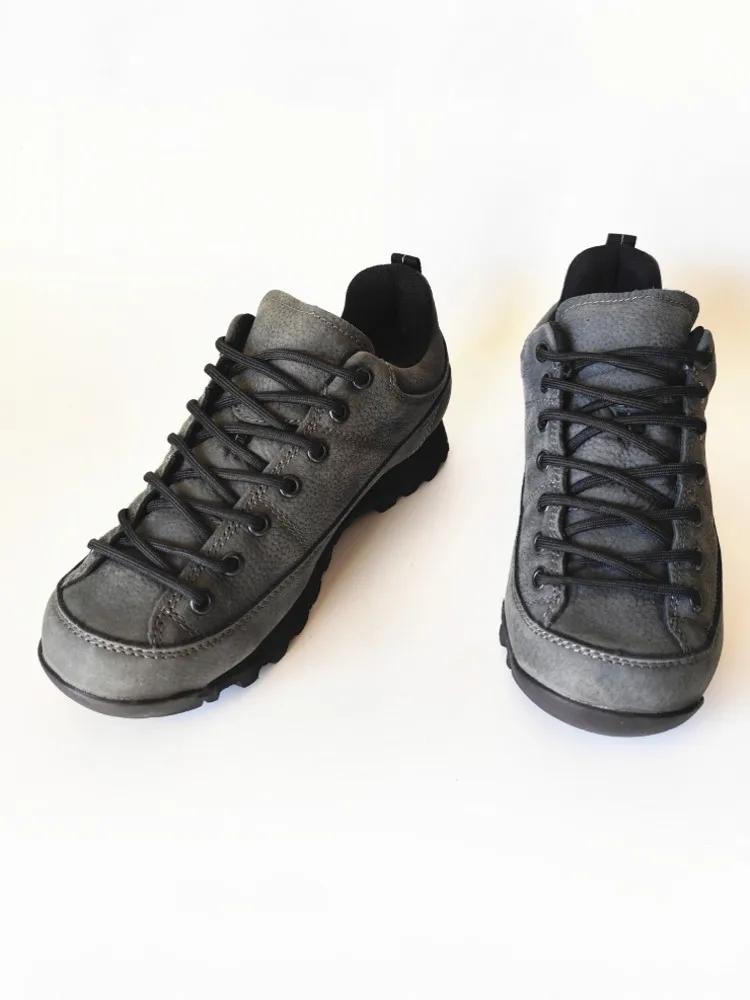 Comfortable Mens New Sneakers Genuine Leather Antiskid Outdoor Hiking Shoes Lace Up Breathable Walking Camping Male Fallow Sport