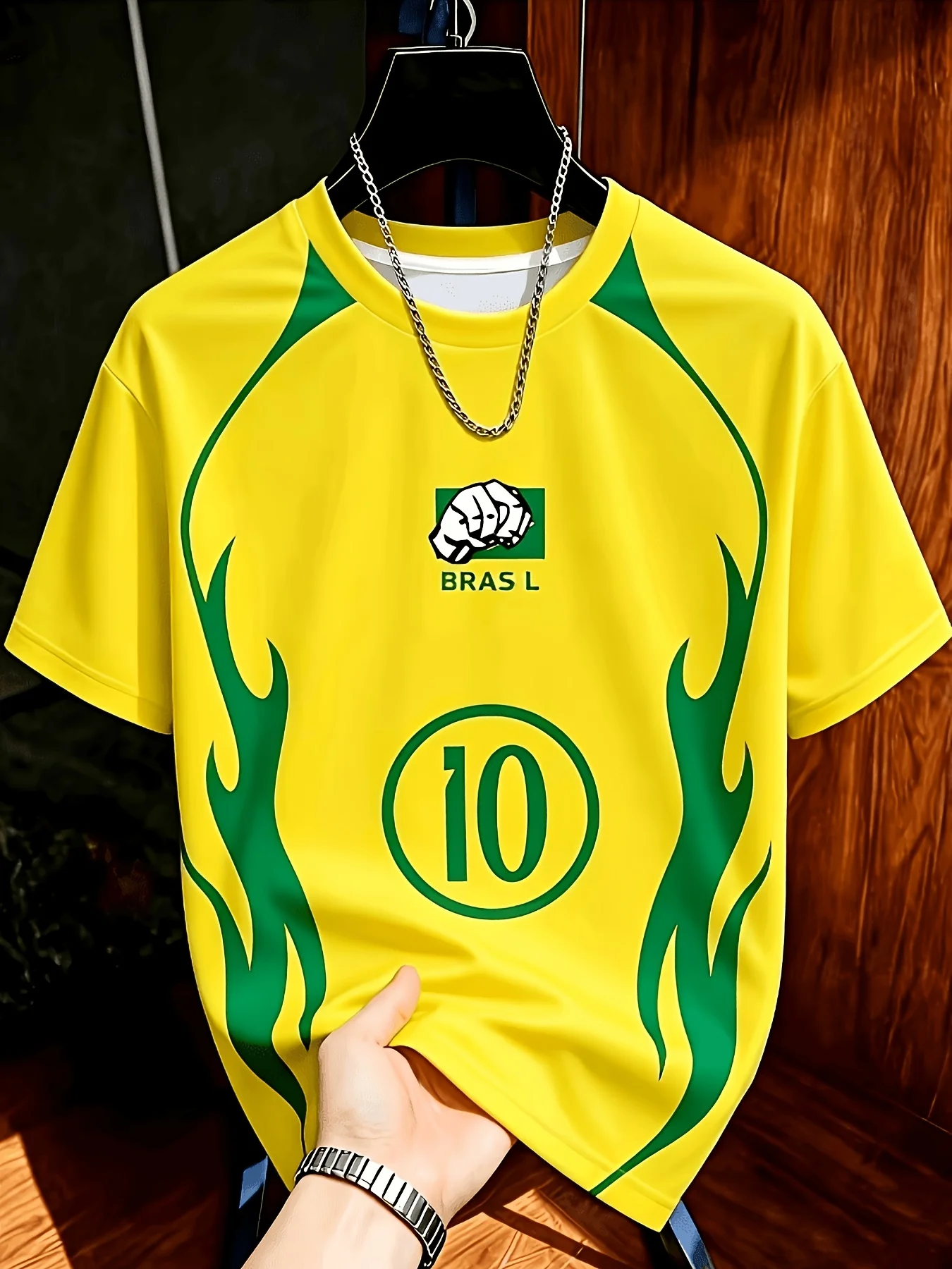 Printed Design without Texture Football Printed Shirt Men's Color Short Sleeve Sports T-Shirt Summer Breathable Comfortable Vers