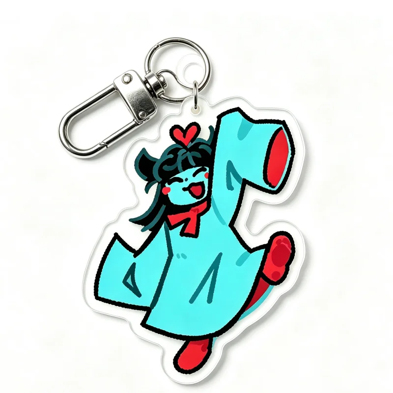 De1tarune 5 Flower Chibi Acrylic Charms Game Character Bag Keychain Cute Cartoon Pendant Gamer Fans Collectible Backpack Gift