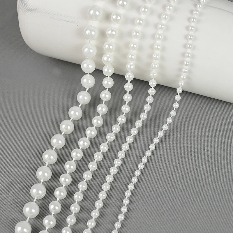 3M Acrylic Crystal Beads Curtain Garland Wedding Decorations Pearl String Beads Chain for Baby Shower Wedding Party DIY Supplies