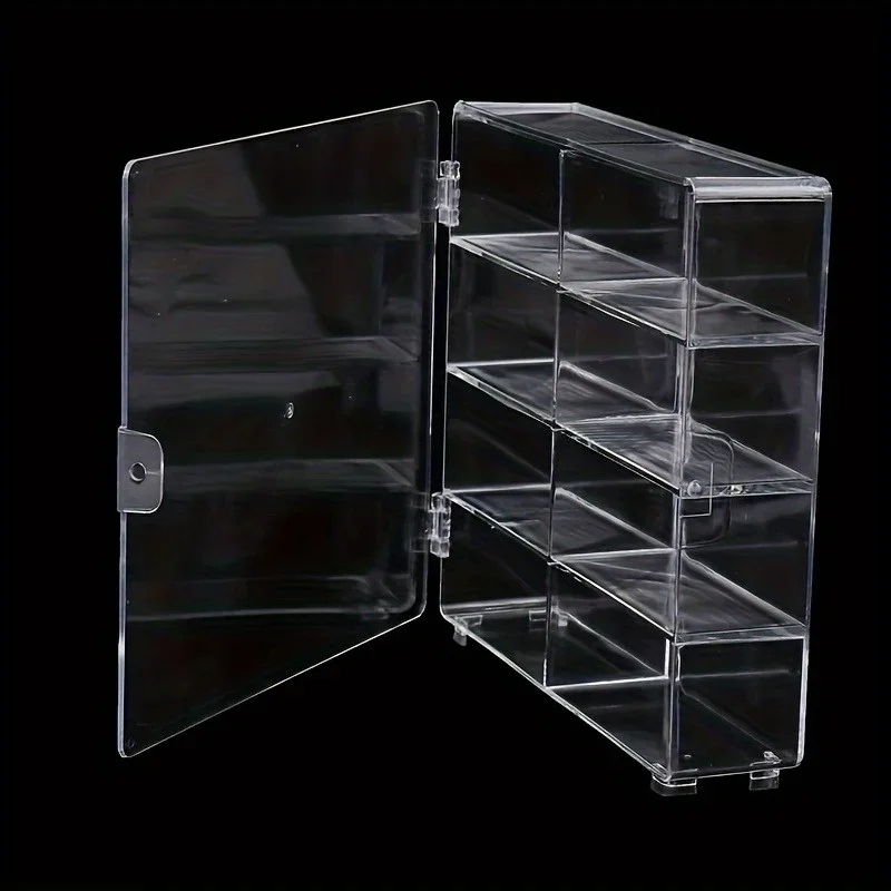 1Pc High Quality Acrylic Display Cabinet With 8 Slots Transparent Art Storage Box For Toy Figurine Car Model Mini Cartoon Doll