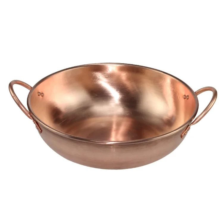 이중 손잡이 가스용 두꺼운 구리 냄비 이중 손잡이 가스레인지용 구리 냄비