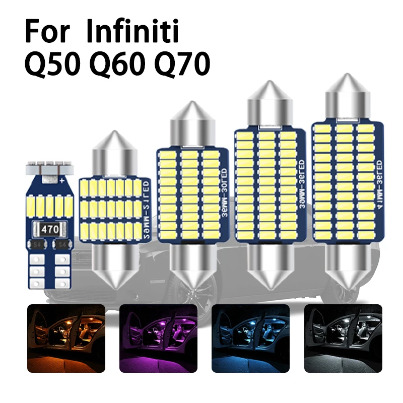 

Car Interior LED Light Canbus For Infiniti Q50 Q60 Q70 2003 2007 2008 2010 2014 2015 2016 2017 2018 2019 2020 2021 Accessories