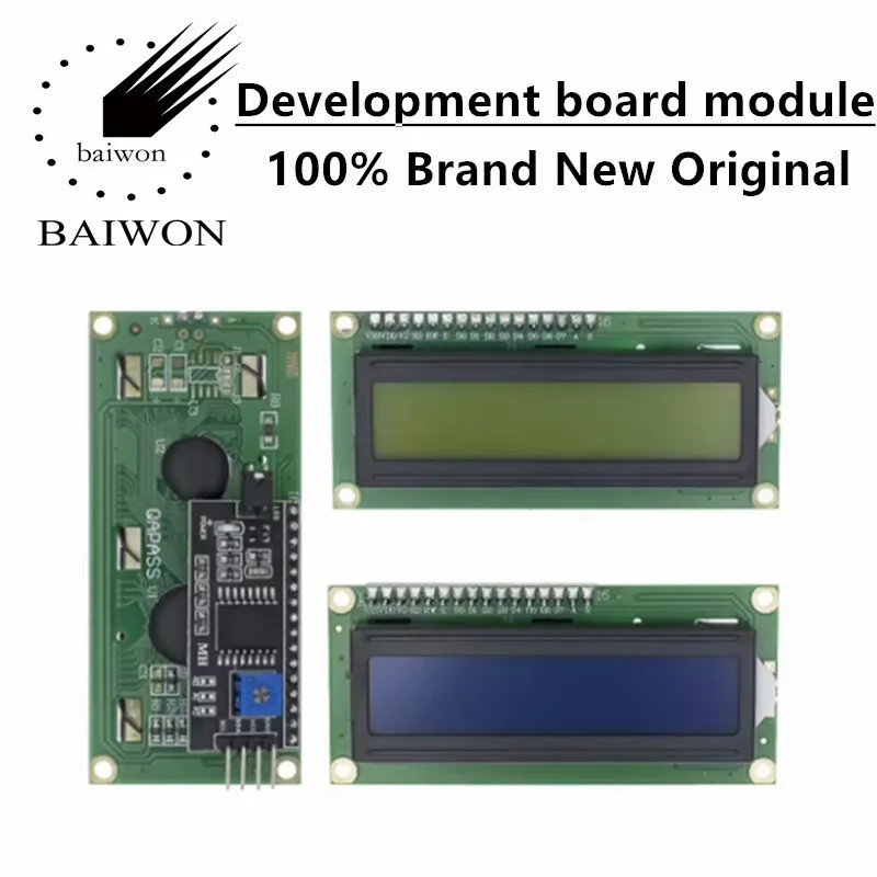

LCD1602 1602A ЖК-модуль синий/желтый зеленый экран 16x2 символьный ЖК-дисплей PCF8574T PCF8574 IIC I2C интерфейс 5 В для Arduino