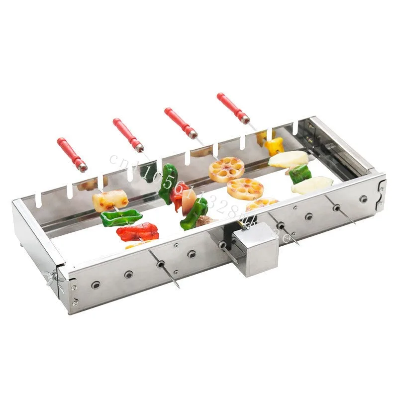 

New stainless steel automatic electric barbecue rotating kebab frame with motor 5 rpm barbecue kebab set