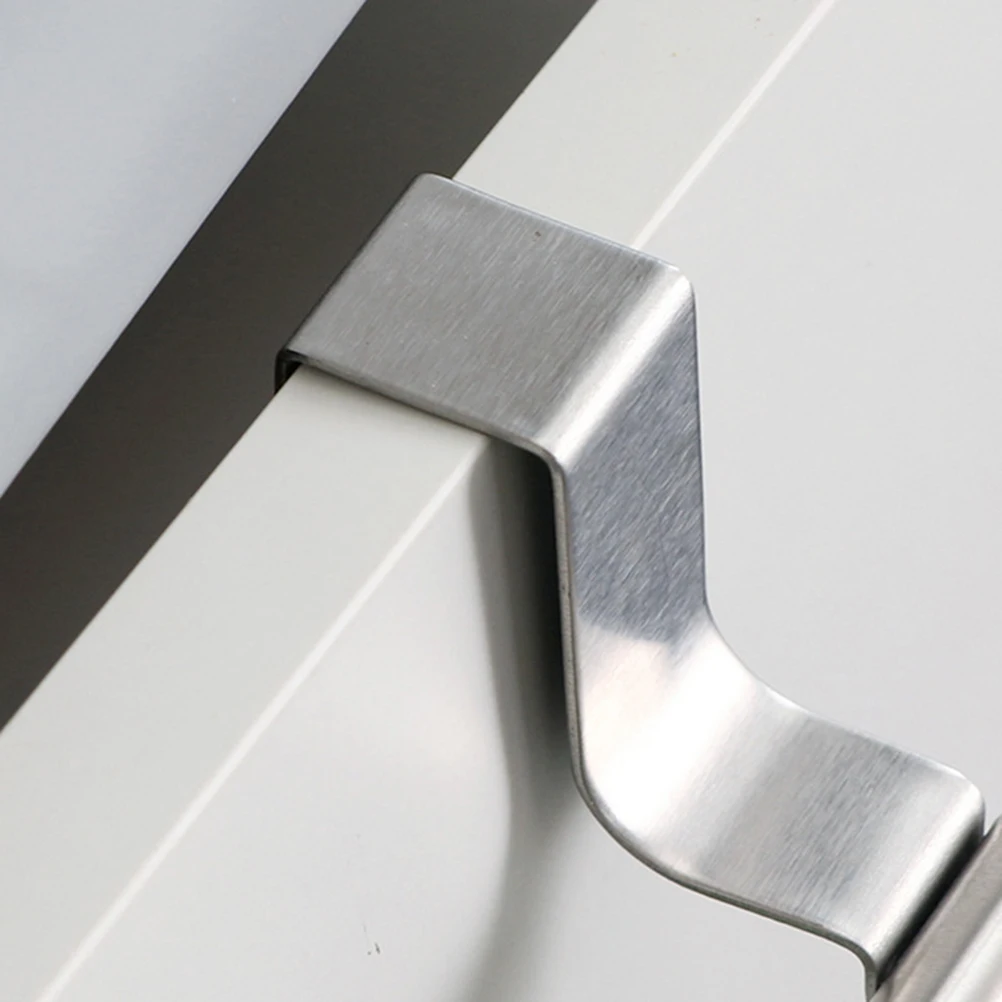 

Stainless Steel Towel Bar over Cabinet Door Hanger Space Saving Non Absorbent Backing Fits Doors up to 1 9cm Thick No Tools