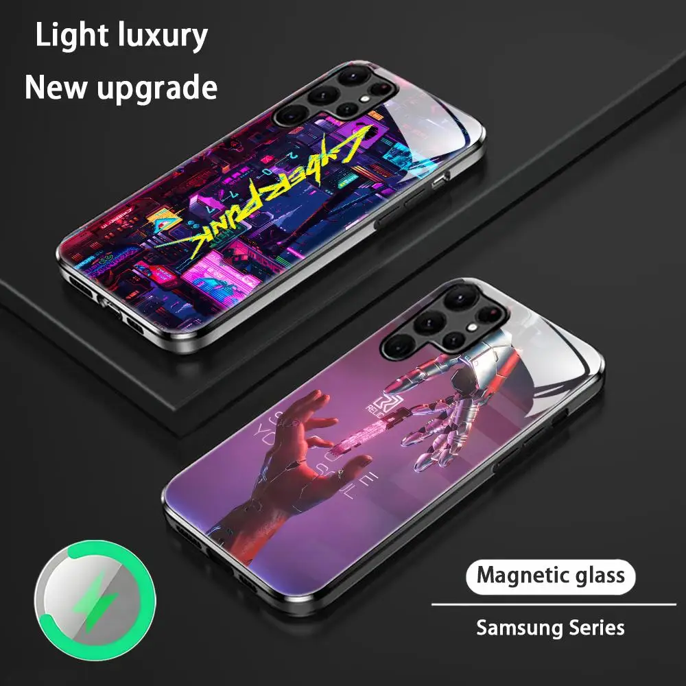 Mechanical Style Phone Case For Samsung S26 S25 S24 S23 S22 S21 S20 Plus Ultra punk 207-7 Glass Magnetic Case