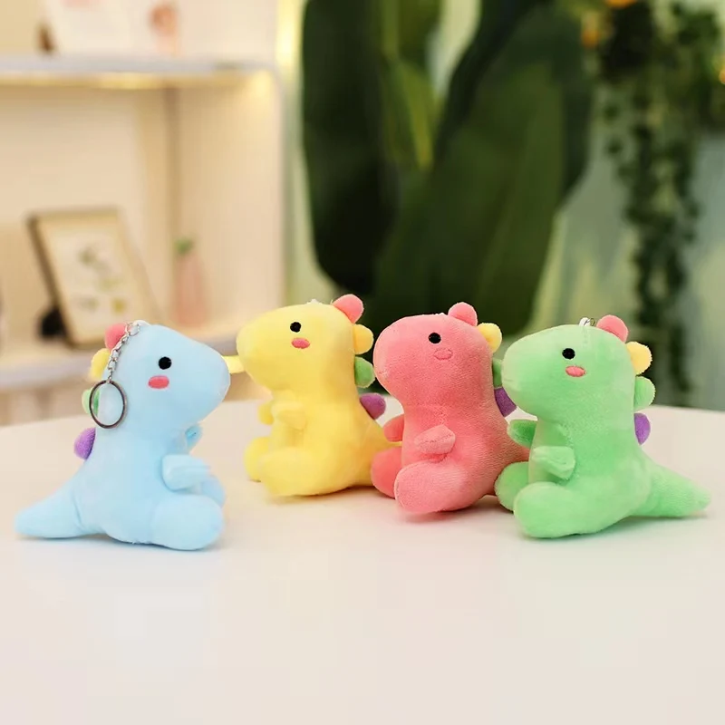 12cm Cute Dinosaur Plush Doll Toys Pendant  Bag Accessories Keychain Pendant Bag Car Pendant Children\'s Gifts