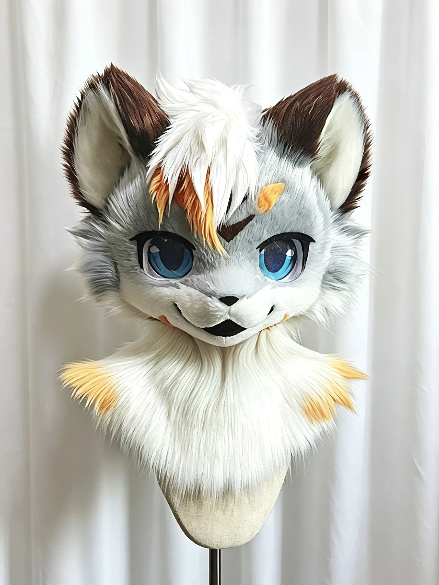 

Fur coat, dog fur head, Husky, Halloween costume, fur suit, head, animal