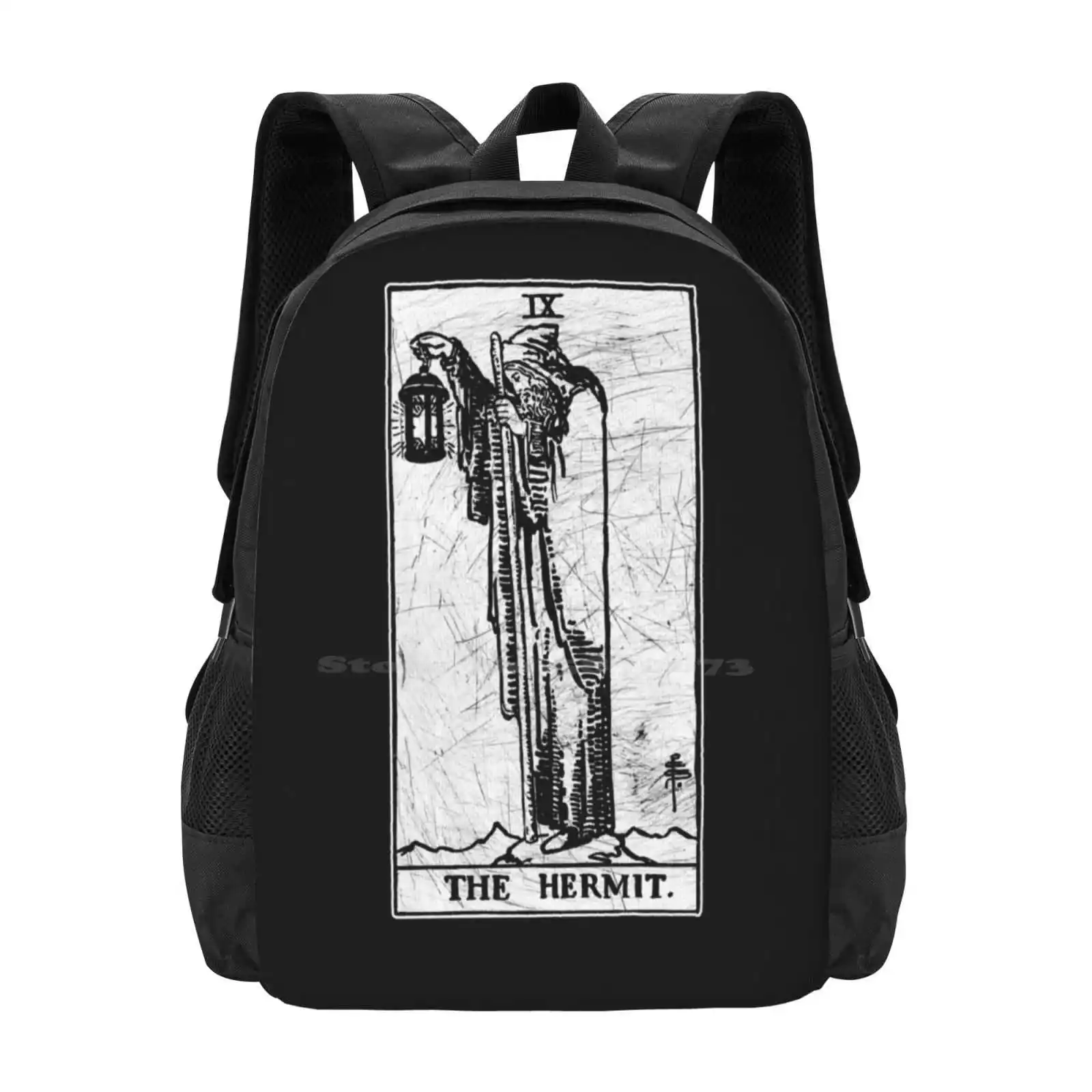 The Hermit Tarot Card - Major Arcana - Fortune Telling - Occult New Arrivals Unisex Bags Student Bag Backpack The Fool The Magic