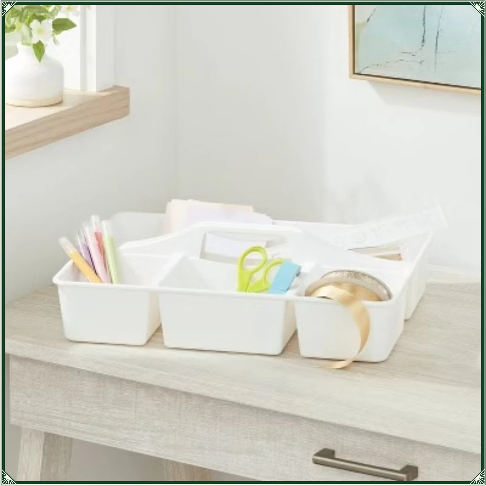 

Divided Caddy Organizer White - Brightroom: Utility Storage Cart, Polypropylene, Universal Storage, 1 Year Warranty