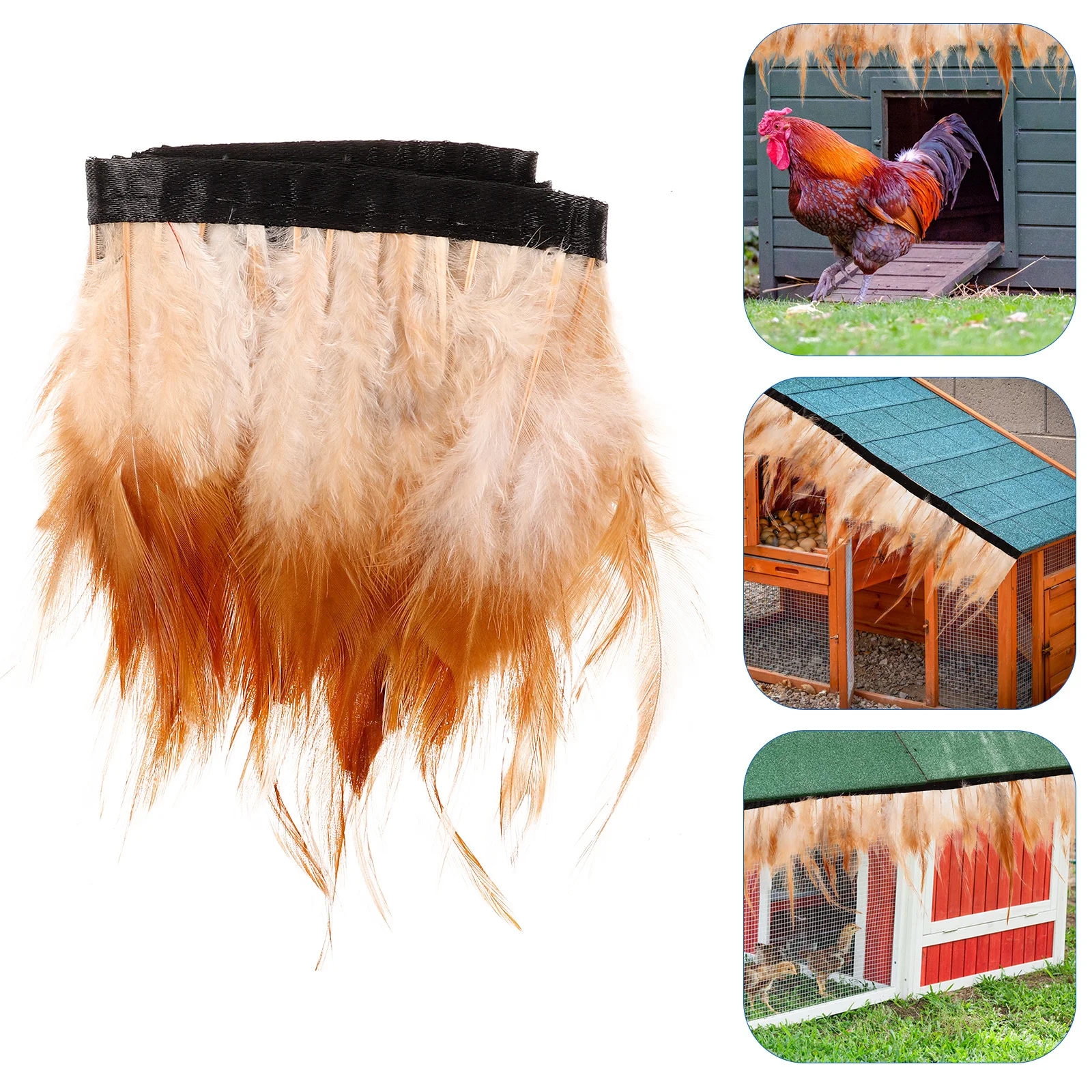 

4Pcs Trim Fabric Trimming for Chicken Coop Heating Pad Natural Plume Skirt DIY Decor Insulation Wrap Coop Decoration