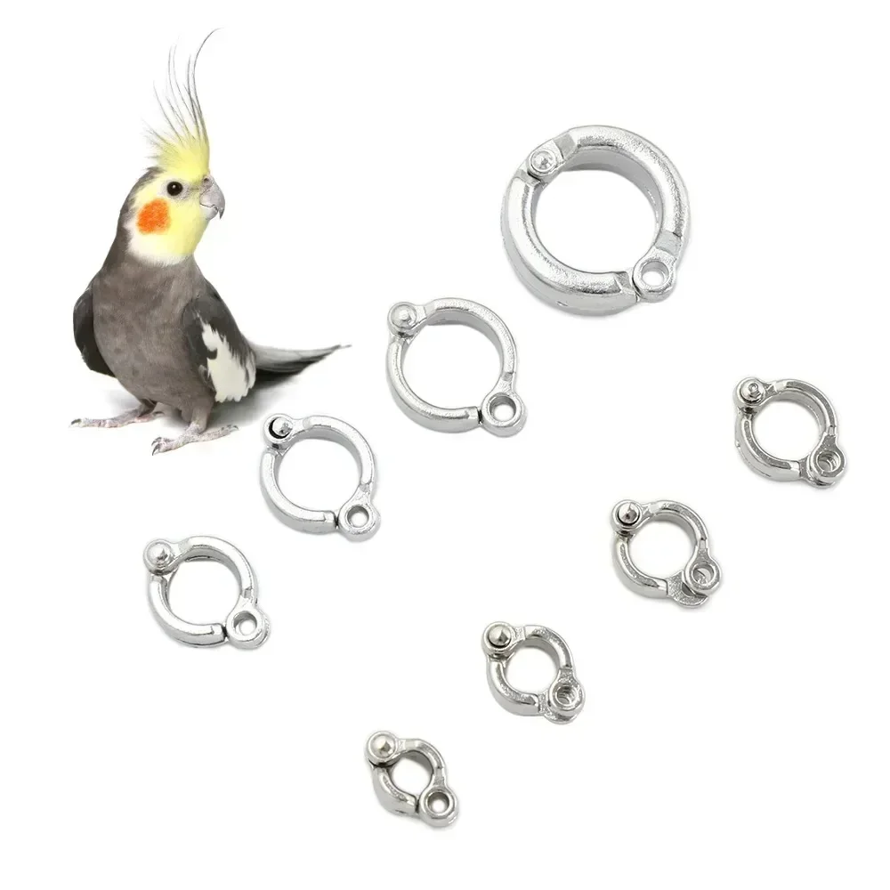 Parrot Foot Rings Metal Pet Bird Leg Rings Outdoor Fly Training Activity Anti-Lost Opening Clip Accessories 3.5 To 14.5mm