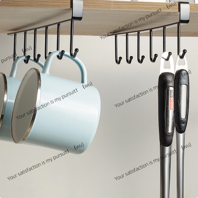 1Pc Black Kitchen Hanger Hook With No Marks Or Nails For Storing Pots Shovels Hanging Pieces Kitchen Utensils Storage Racks Hook