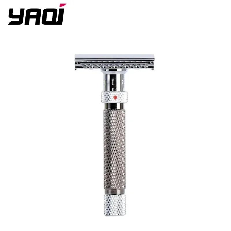 2026 Yaqi Safety Razor YAQI the Final Cut Adjustable Safety Razor for Men Chrome & Gunmetal Color Classic Shaving Tool view 2