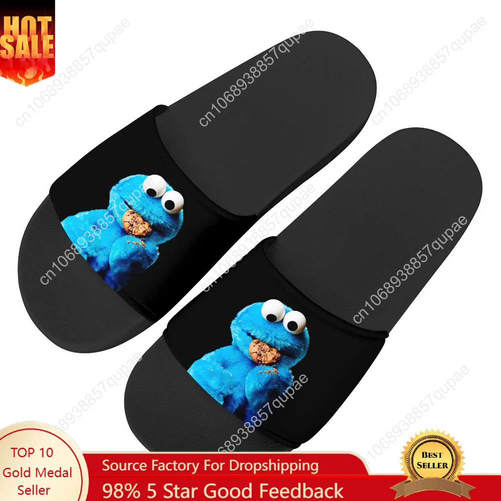 

Street Monster Slippers Home Water Shoes Sesame Cookie Cartoon Men Women Teenagers Beach Pool Sandals Custom Made Slipper