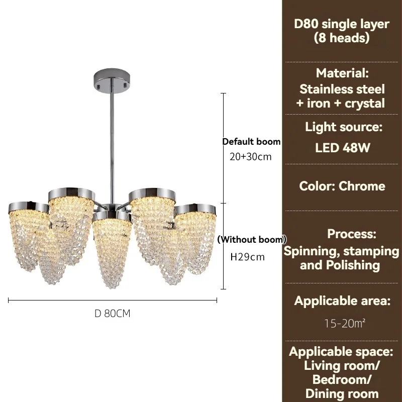 Luxury Postmodern K9 Crystal LED Pendant Light Creative Restaurant Villa Lobby Bedroom Chandeliers Home Decor Indoor Lamp Design