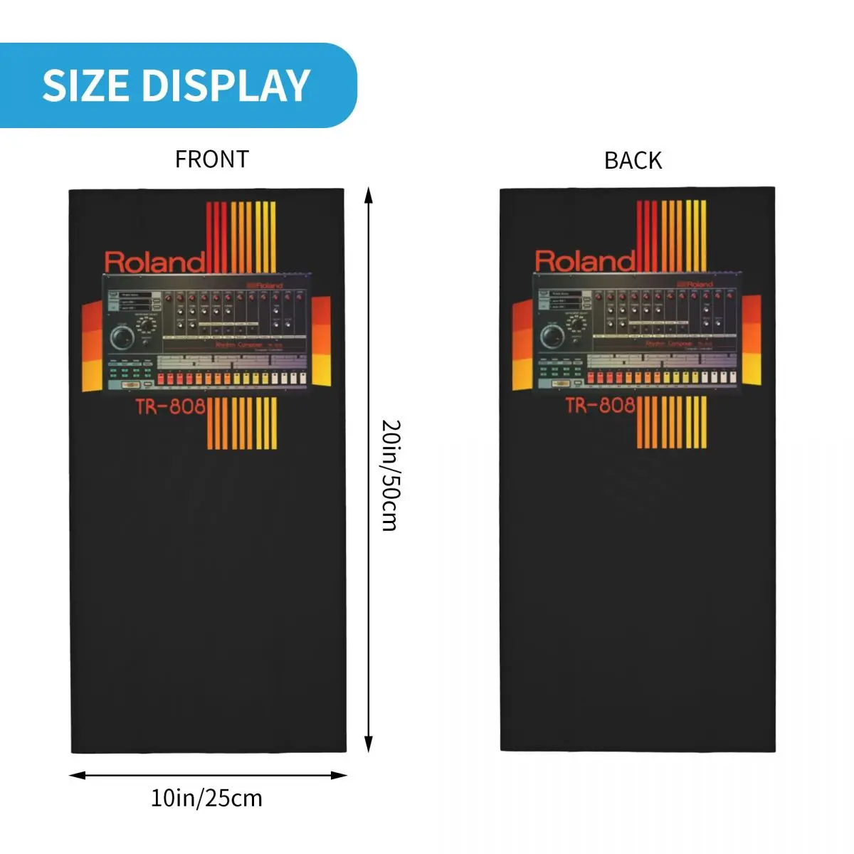 Roland Tr-808 Drum Machine Model Bandana Neck Gaiter Printed Mask Scarf Multifunction Headwear Hiking Fishing Adult Windproof