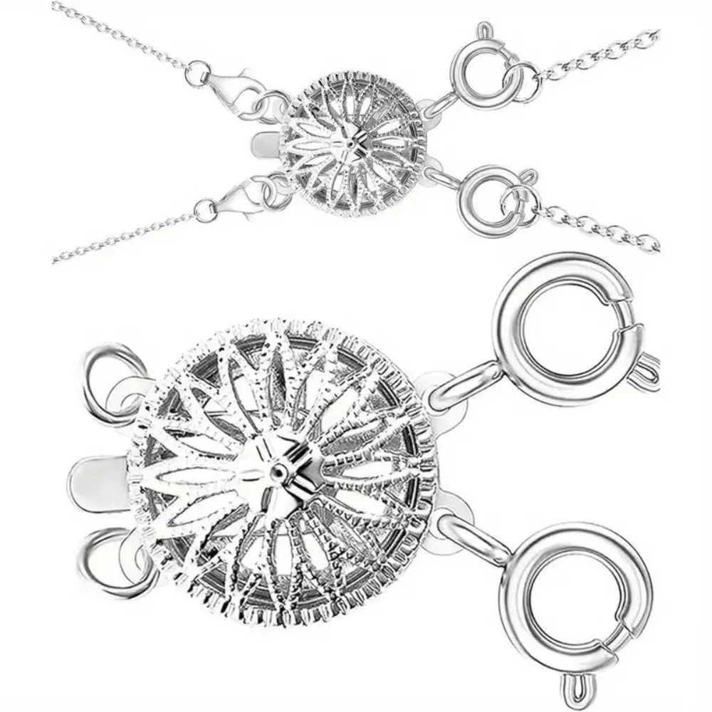 ตัวล็อคสร้อยคอแบบซ้อนชั้นสำหรับสร้อยคอลายกุ้งล็อบสเตอร์ สีเงินเมทัลลิก ตัวล็อคสำหรับสร้อยคอแบบซ้อนชั้น DIY สีทอง อุปกรณ์ทำเครื่องประดับ DIY