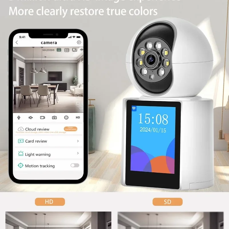 Cámara IP inteligente Conexión Bluetooth Videollamada bidireccional visible Llamada con un solo clic Pantalla HD de 2,8" Monitoreo doméstico para bebés y ancianos