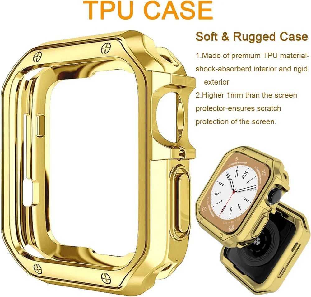 Luxury Strap+Case For Apple Watch Series 10 46mm 42mm 9 8 SE 45mm 41mm 44mm 38mm 40mm Stainless Steel Band iWatch Ultra 2 49MM image 2