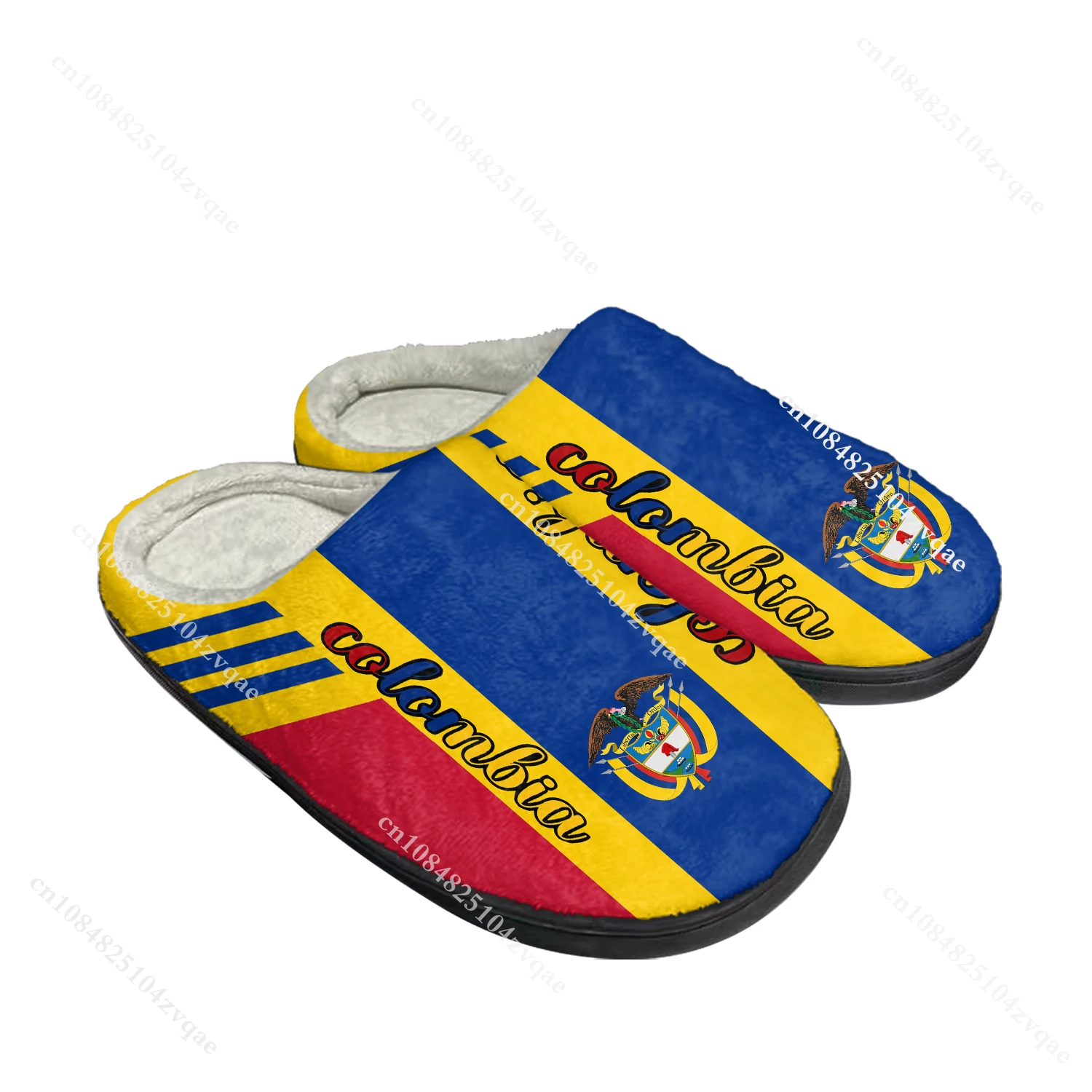 Colombia Flag Bogota Home Cotton Slippers Mens Womens Plush Bedroom Casual Keep Warm Shoes Thermal Indoor Slipper Custom Shoe