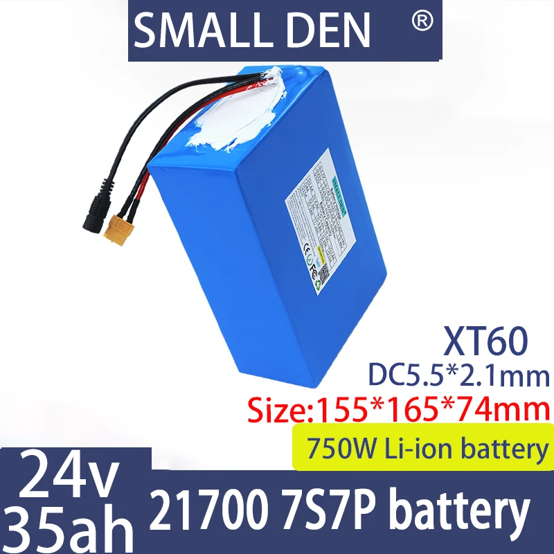 New 24V 35 Ah 21700 7S6P lithium-ion battery pack, A-class battery, with long battery life, large capacity, and high power