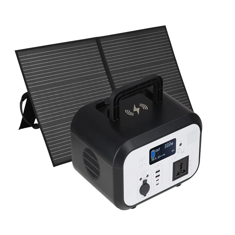 Portable Power Station Generator 600WH with 200W Foldable Solar Panel Solar Powered MPPT Controller for Outdoor Use