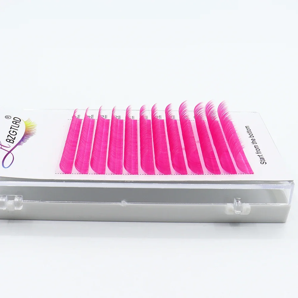 HBZGTLAD Farbe Wimpern Lila Blau Braun Grün Rot Weiß Rosa Gelb Wimpernverlängerungen Individuelles falsches farbiges Nerz-Wimpern-Make-up