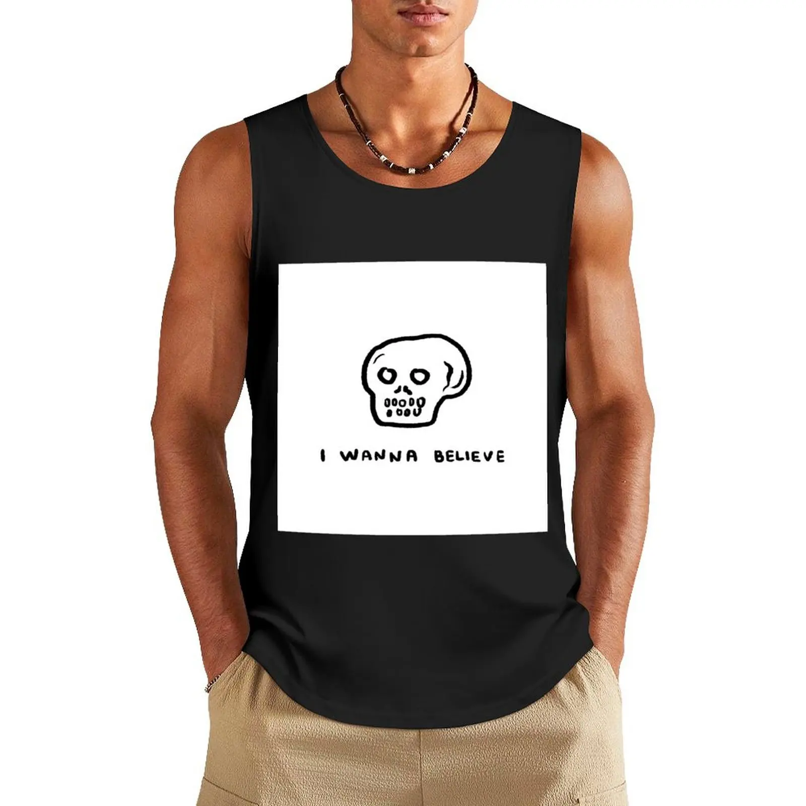 Crystal Skull - I Wanna Believe Tank Top Body man gym men anime gym gym for men